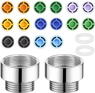 20Pcs Shower Flow Reducer Limiter- 1/2 Inch Shower Head Pressure Reducer Shower Flow Restrictor Insert Water Saver Adapter Water Flow Reducer For Shower Head Handheld Shower 1.2/1.5/1.8/2/2.2/2.5 GPM