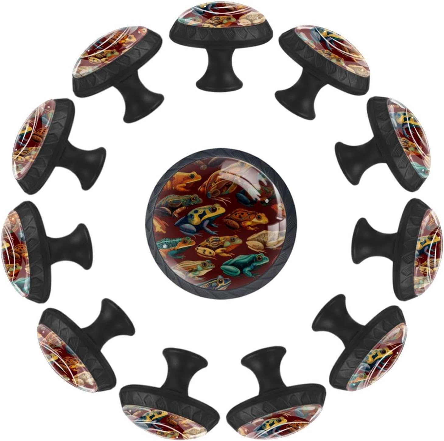 Black Farm Animals Pig Cow (1) Decorative Cabinet Knobs with Screws, Glass Drawer Knobs for Kitchen Bathroom Furniture