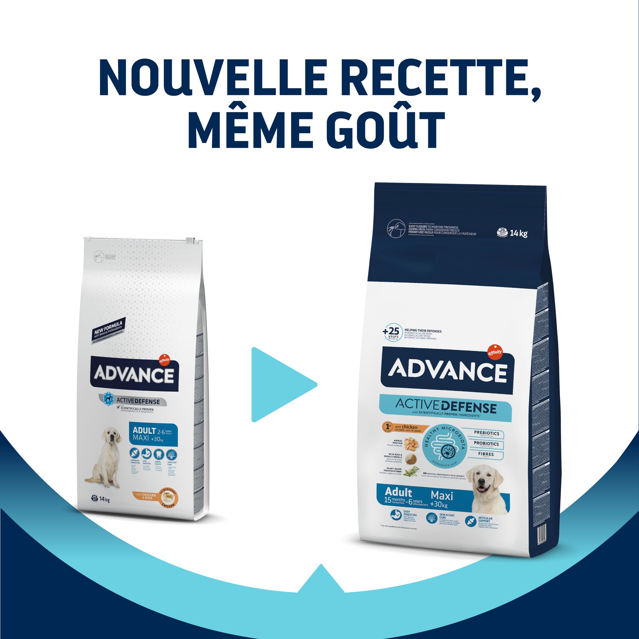 Advance Maxi Chicken - Croquettes pour Chiens Adultes de Grande Race avec du Poulet - 14kg