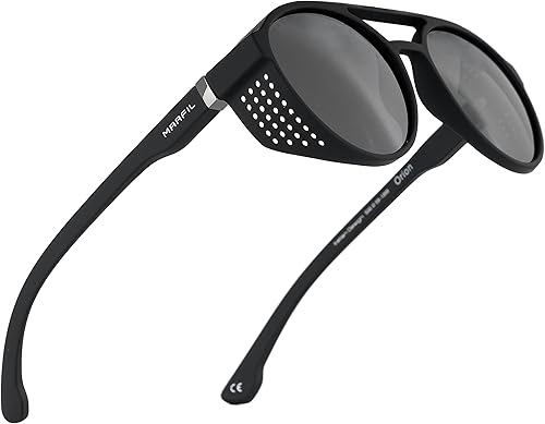 Marfil Orion - Gafas de sol redondas Steampunk para mujer filtro Uv 400 gafas de sol circulares para hombre M