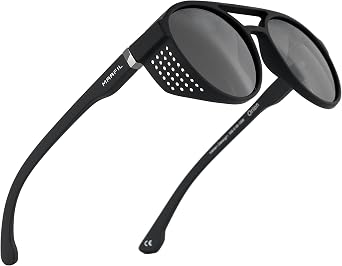 Marfil Orion Round Sunglasses Steampunk Goggles - Womens Sunglasses Uv 400 Filter, Circle Men Sunglasses