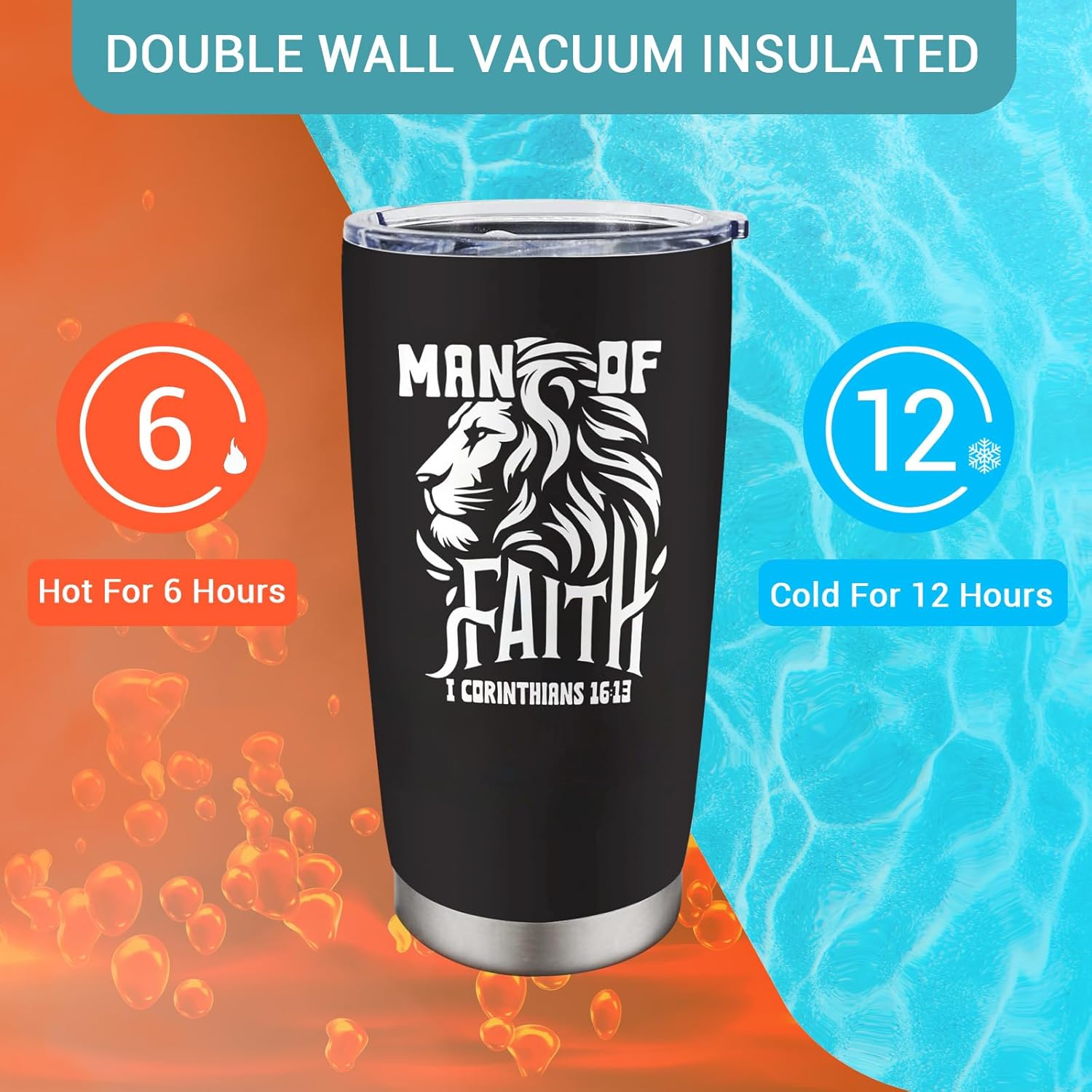 Christian Gifts for Men Tumbler 20oz, Religious Gifts for Men, Baptism Gifts for Man Boys, Birthday Spiritual Gift, Catholic Gift, Bible Verse Present - Image 6