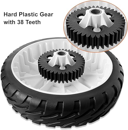 Miniatura 5 de Ruedas de repuesto 115-4695 compatibles con cortacésped Toro  Rueda de tracción trasera de 8 pulgadas, engranaje de plástico compatible con