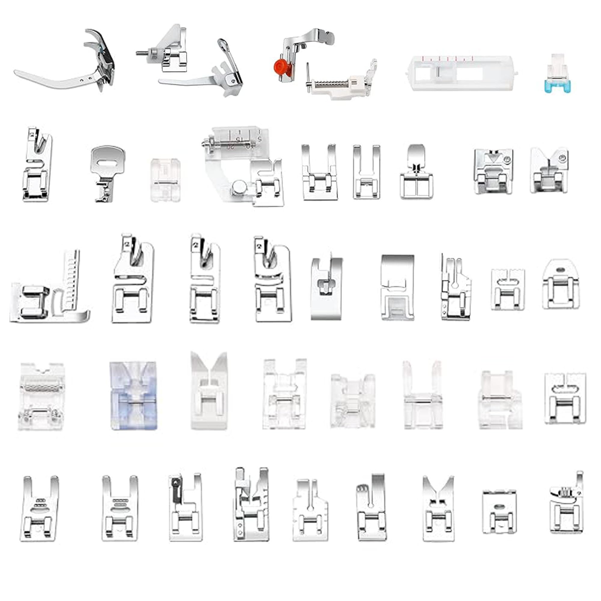 Gemsy 42 Pcs Sewing Machine Presser Foot Feet Kit | Fit for All Machine| Heavy-Duty Different Machine Foots l Universal Stitch