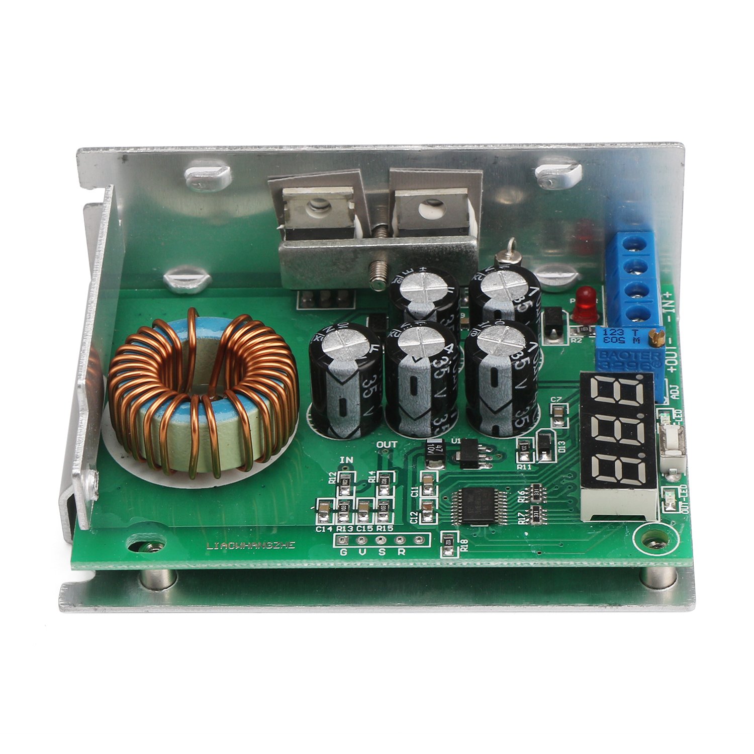 DROK® DC-DC Buck Converter 3.5-30V to 0.8-29V 10A Step-down Volt Adjustable Output Voltage Regulator Module Power Supply with High Accuracy Voltmeter Red Digital Tube Display : Electronics