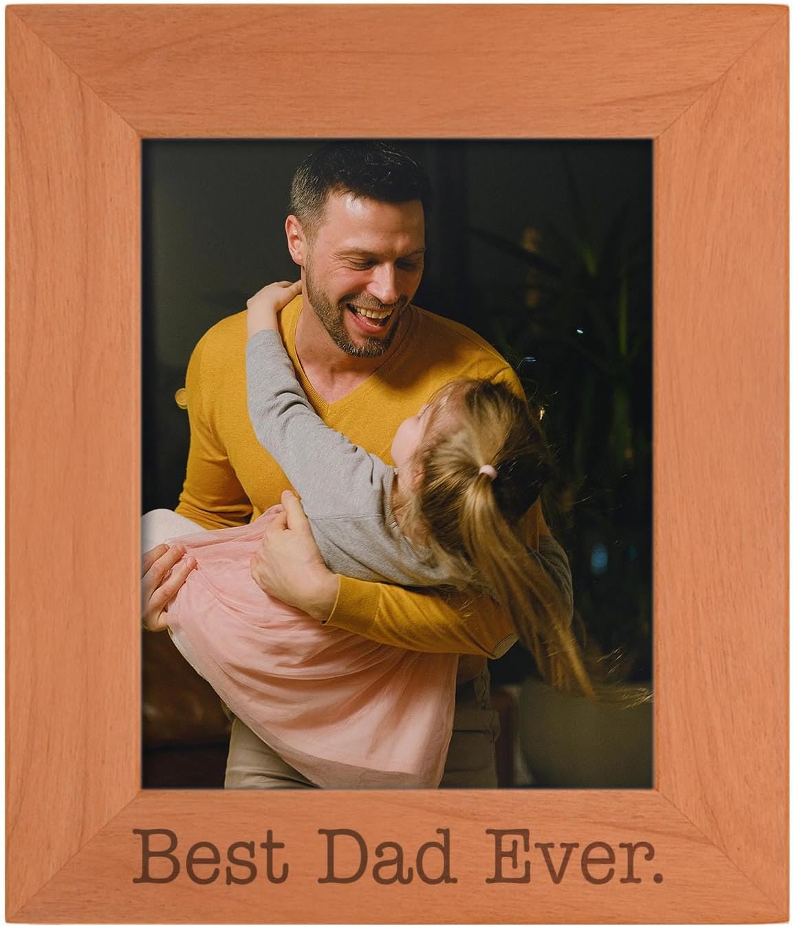 ThisWear Sentimental Frame For Dad Best Dad Ever Wood Engraved 8x10 Portrait Picture Frame