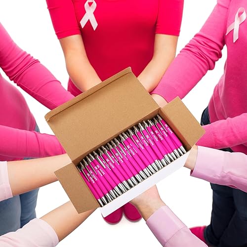 Miniatura 6 de 50 bolígrafos de cáncer de mama a granel, color rosa, morado, naranja, listón, bolígrafo de concienciación, pulseras antiviolencia, conciencia sobre