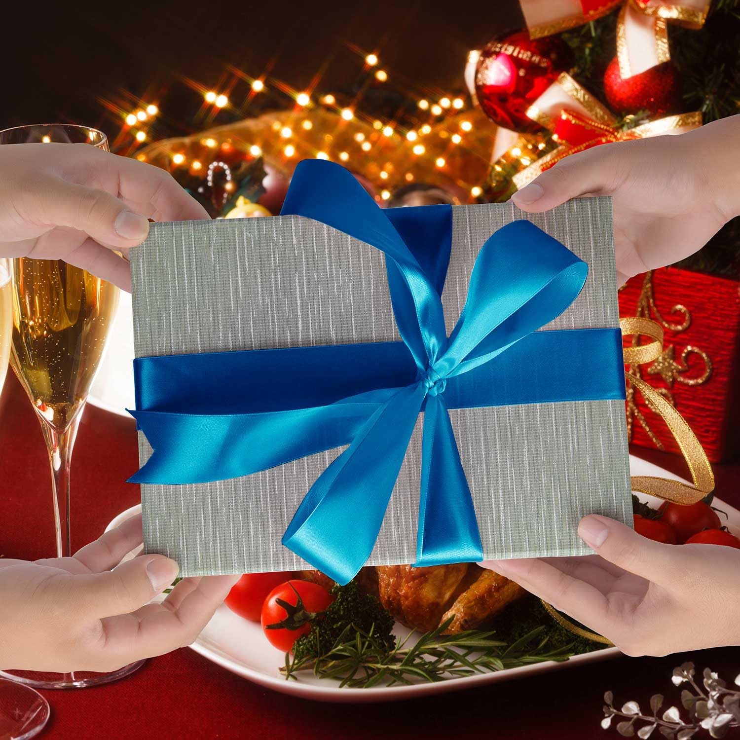 1-1/2 inch Blue Ribbon for Gift Wrapping, Satin Fabric Ribbon for Crafts, Christmas Tree, Valentines, Bows Bouquet, Floral, Hair Birthday Decoration 25 Yards - Image 3