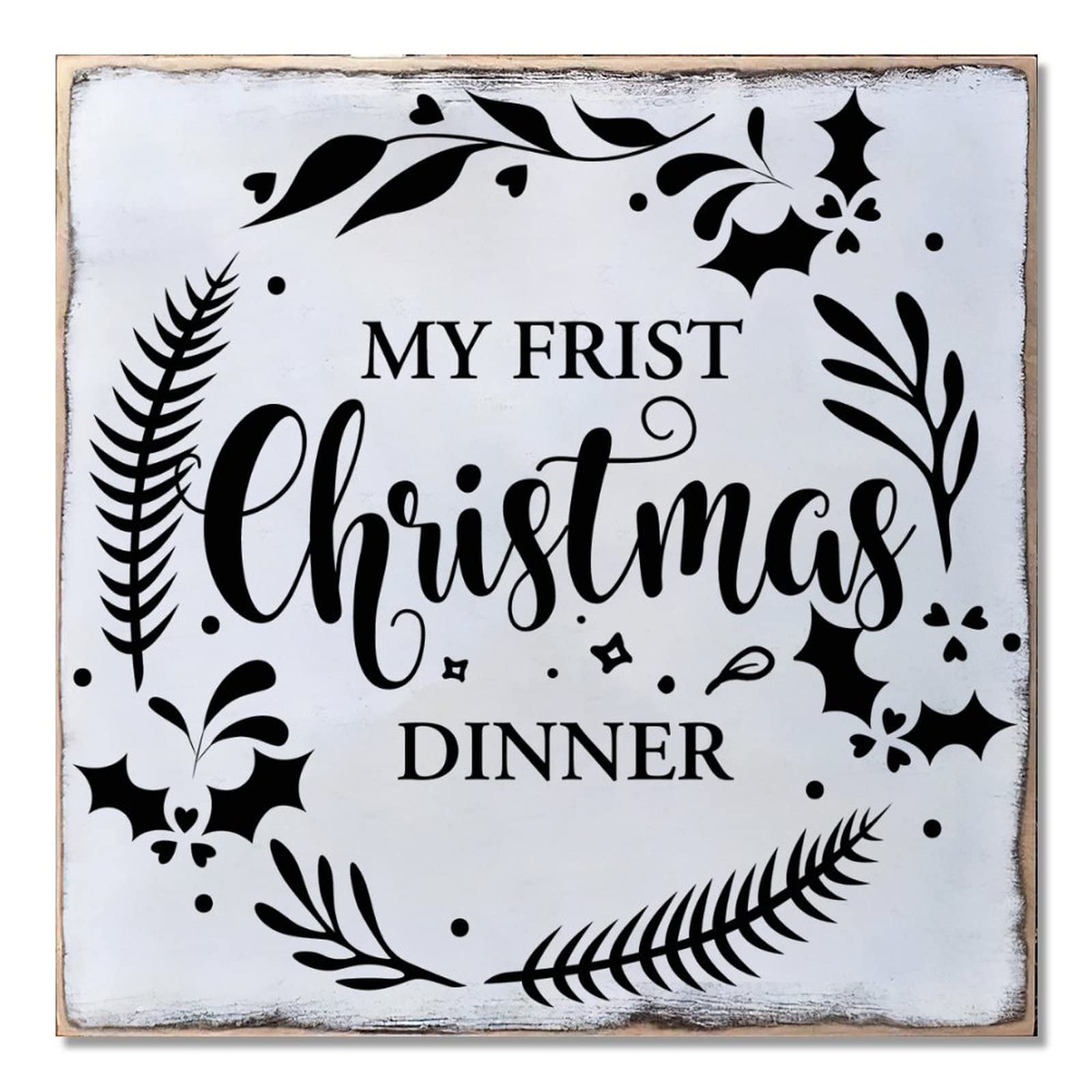 Plaque My First Christmas Dinner pour célébrer le premier réveillon de Noël de votre enfant