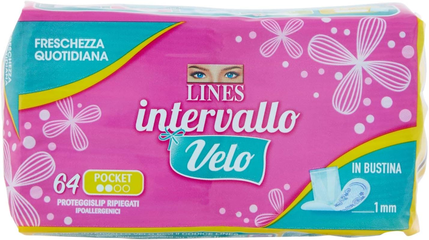 Lines Intervallo Pack of 64 Folded Panty Liners