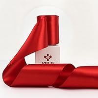 Vista 50 de MEEDEE - Cinta de satén blanca de 2 pulgadas, cinta blanca de lujo de doble cara de 25 yardas, cintas de seda para envoltorios de regalo