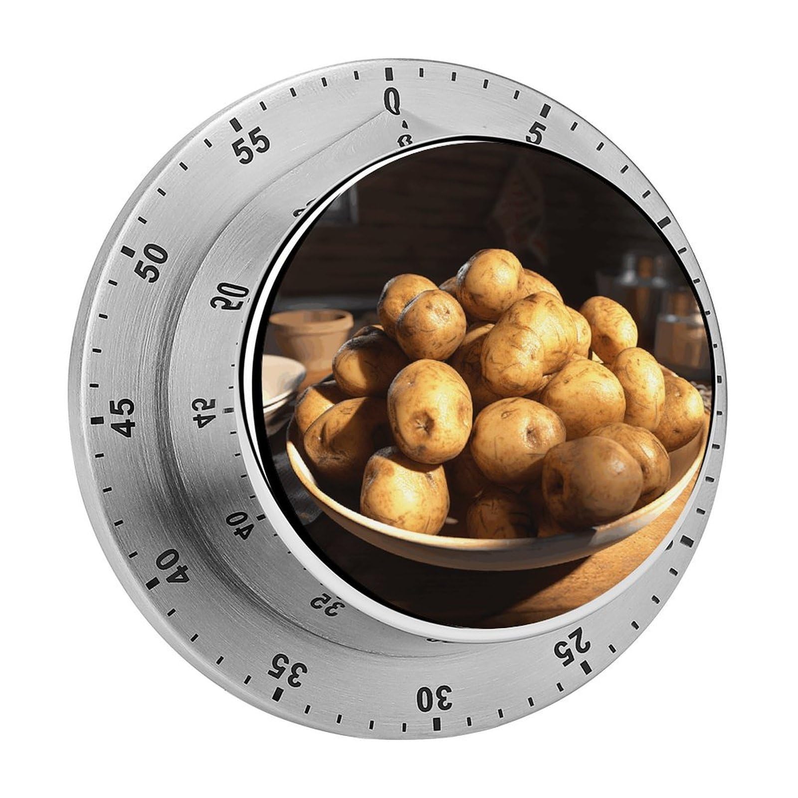 Adfgyerh Style Some Dried Potatoes Timer For Cooking, Kitchen Timer Magnetic No Batteries Required, Mechanical Timer With Loud Alarm, For Fitness Baking Exercise Oven