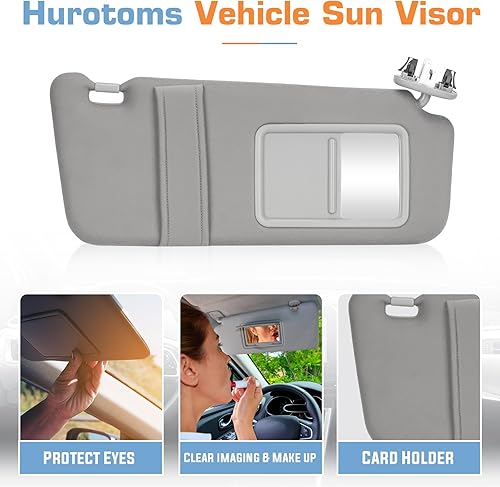 Miniatura 7 de Parasol lateral derecho del pasajero con techo solar y luz para Toyota Camry 2007 2008 2009 2010 2011, repuesto 74310-06770-B0, gris