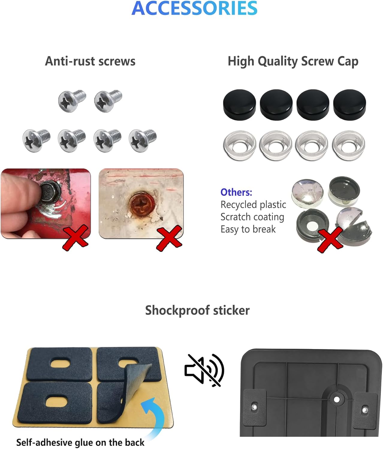 FBJTDQ Rear License Plate Holder for Tesla Model Y & Model 3, Back License Plate Frames Bracket with Backseat Air Vent Cover and Screws, Rear Plate Mounting Kit