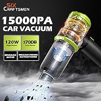 Vista 2 de Handheld Car Vacuum with 15000PA Power, 4 in 1 Powerful Cordless Vacuum Cleaner & Air Duster with 2000mAh Battery, Rechargeable Portable Mini Hand