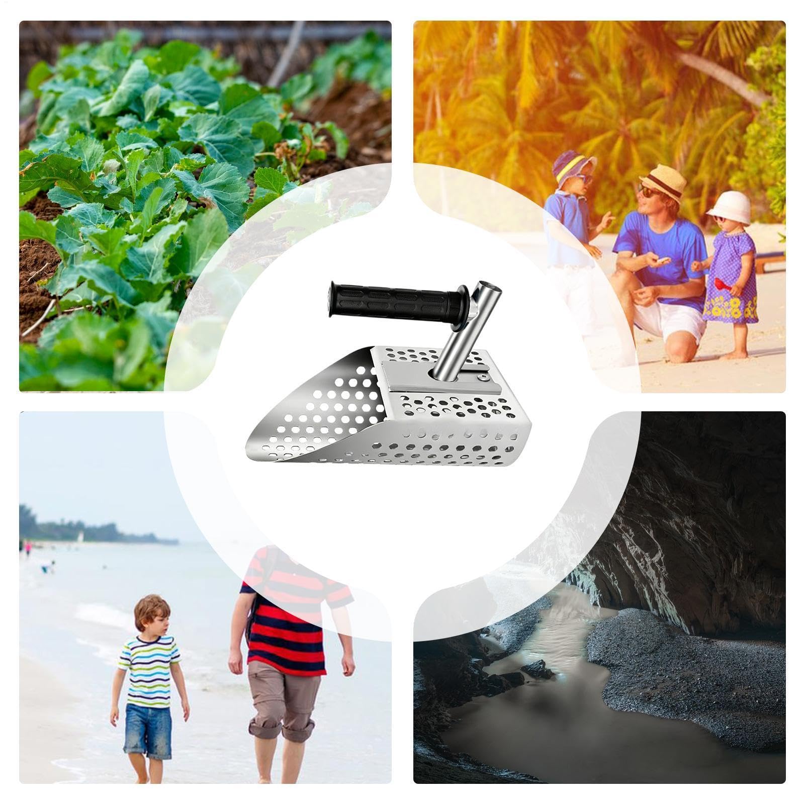 per Metal Detecting in Sabbia Acciaio Inossidabile Manuale | Raccolitore per Metal Detector per Spiaggia per Adulti Hobbisti Appassionati Studenti di Archeologia Lago Cortile