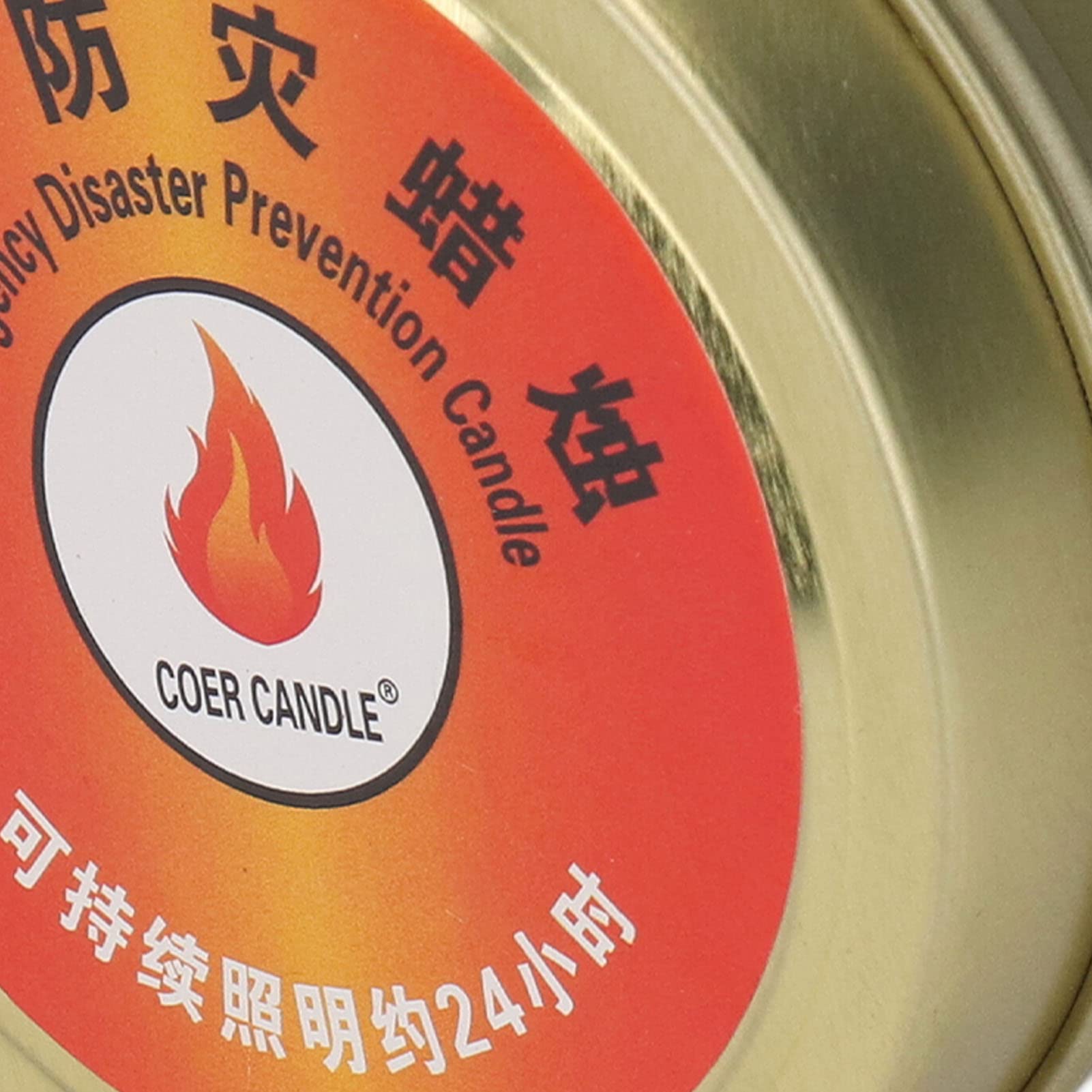 Emergency Candle, Candles for Power Outages 24 Hours Long Burning Camping Candle Survival Candles Windproof Bright Outdoor Candle for Survival, Camping, Blackout (Gold)