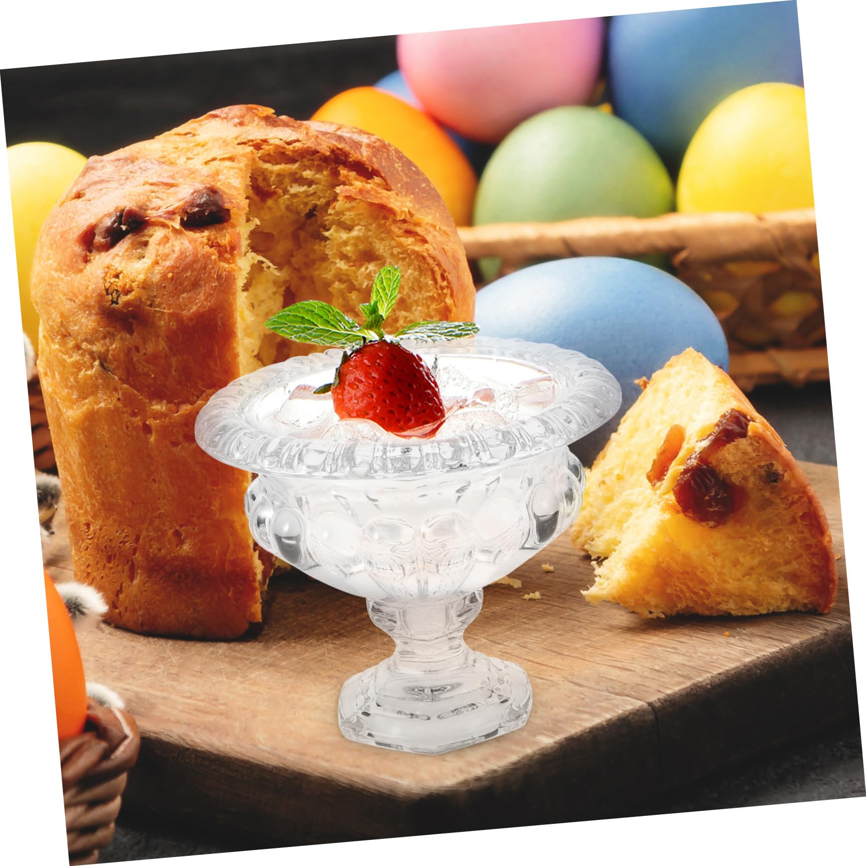 Coppe Gelato in Vetro Stile Europeo, Coppa Dessert Trasparente | Vacanze Estive, Base a Piedistallo per Tavola e Cucina, Resiste Agli Odori e Rallenta lo Scioglimento