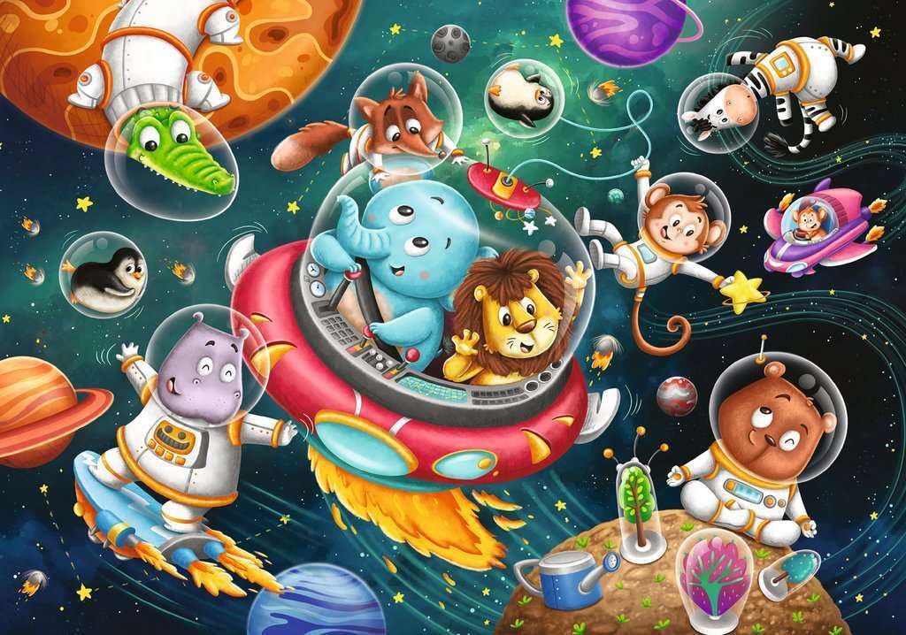 Ravensburger Children's Puzzle - 12000857 Tiere im Weltall - 2x12 Teile Puzzle for Children from 3 Years