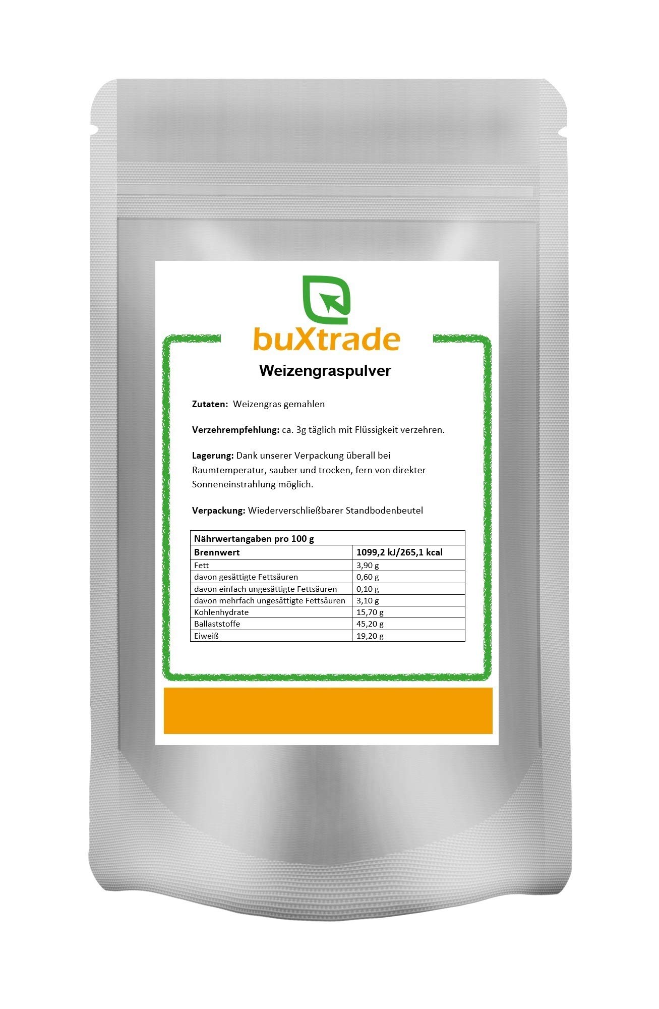 5 x 1 kg Weizengraspulver | Weizengras Pulver | 100% rein | Weizengrassaft | Gras | Rohkostqualität 5 kg