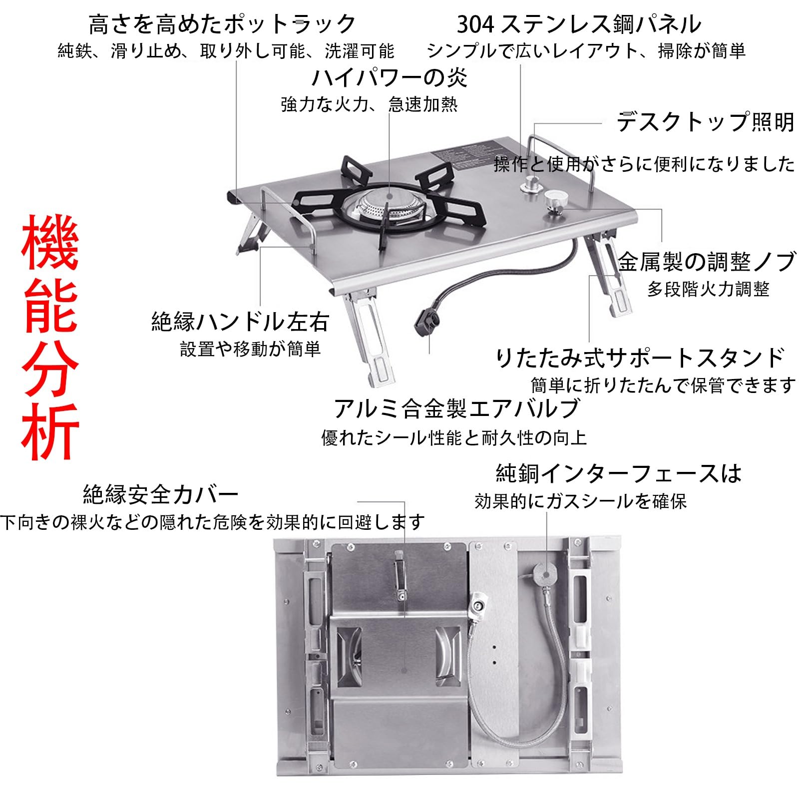 Amazon | シングルバーナー折りたたみ式キャンプストーブ 4000W/4500W