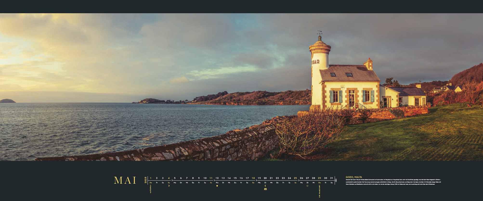 GEO Panorama: marina 2025 – Calendario panoramico – Calendario da parete – Grande formato – 120 x 50 cm