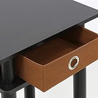 Vista 7 de Furinno Turn-N-Tube - Mesa auxiliar, paquete de 2, color espresso