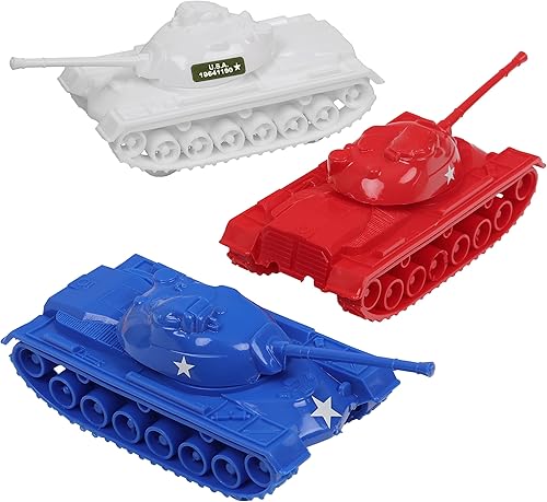 Miniatura 41 de TimMee - Tanques de juguete para hombres de plástico del ejército - Negro WW2 3pc - Hecho en Estados Unidos Negro,Bronceado del desi,Gris,Verde