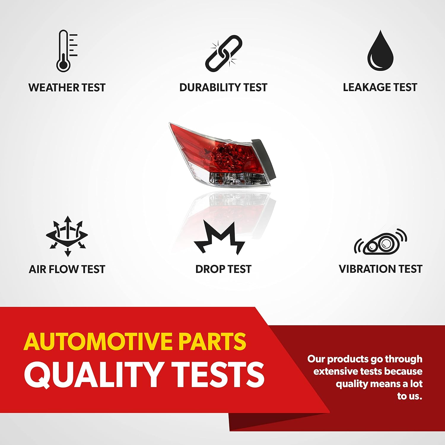 Tail Light Assembly Replacement For 2008 2009 2010 2011 2012 Honda Accord EX EX-L HFP LX LX-P SE Sedan - Compatible with Driver Side of Rear Tail Lights - Includes Lens, Housing, and Bulb