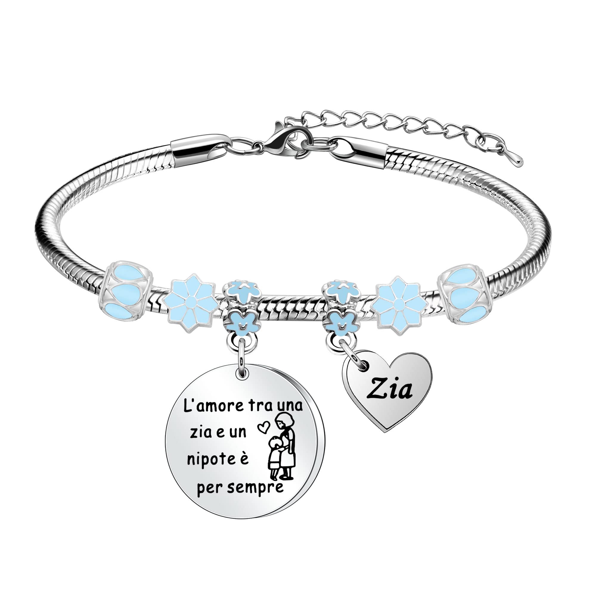 Bracciale Per Zia - Acciaio Inox, Con Messaggio 'Ti Voglio Bene', Regalo Compleanno/Natale - Foto 9