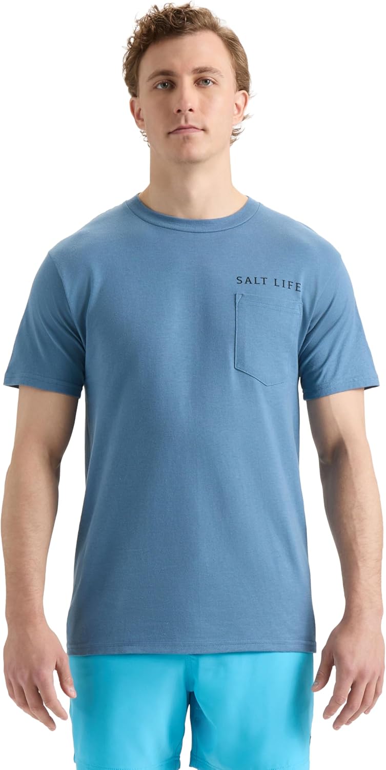 Salt Life Men's American Quiver Short Sleeve Classic Fit Pocket Shirt