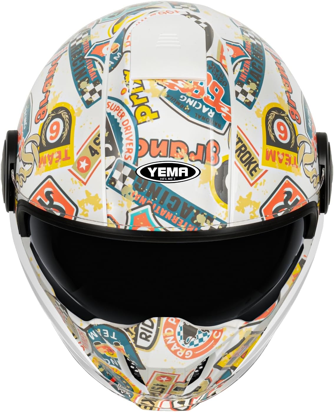 YEMA Convertible 3/4 Full Face Motorcycle Helmet DOT Approved - Dual Visor Motocross Off-Road Helmet for Adults, Modular Open Face Design for Street Bikes Scooters YM-653