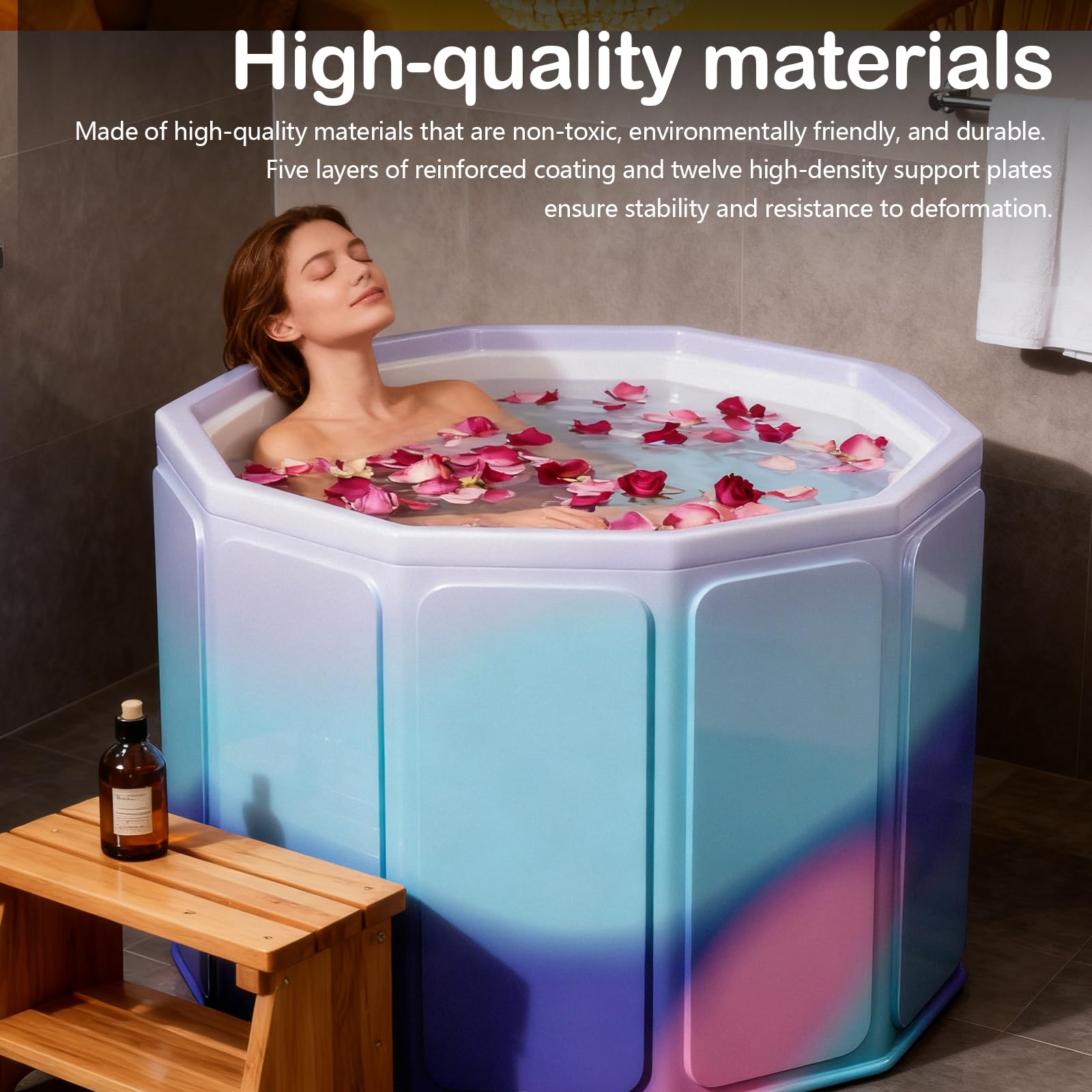 Vasca Da Bagno Pieghevole, 80x70 cm (LxA) Vasca Da Bagno Portatile Per Bagni Caldi E Freddi Per Piccoli Bagni Doccia Spa E Benessere Bagno Di Ghiaccio Vasca Di Ghiaccio Per Adulti