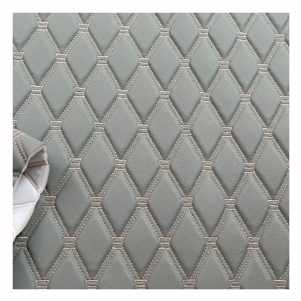 Gestepptes Kunstleder, Polsterstoff Lederimitat PU Quader Stepp Kaschiert Meterware Möbelstoff Dekostoff für Auto(Gray,1.6x10m)