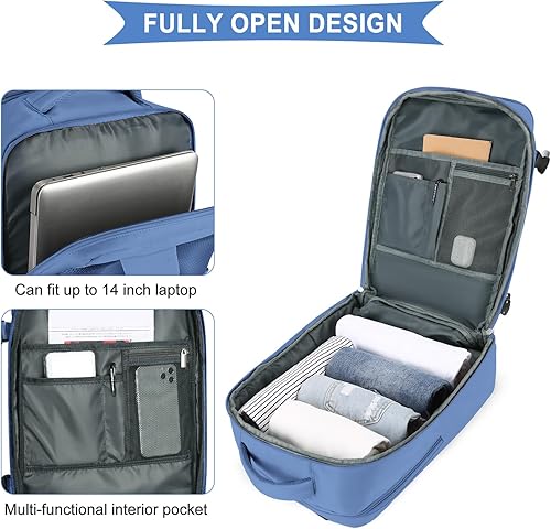 Miniatura 199 de coowoz Mochila de viaje grande para mujeres y hombres,Mochila de transporte,Mochila de senderismo impermeable para deportes al aire libre, Azul, 45