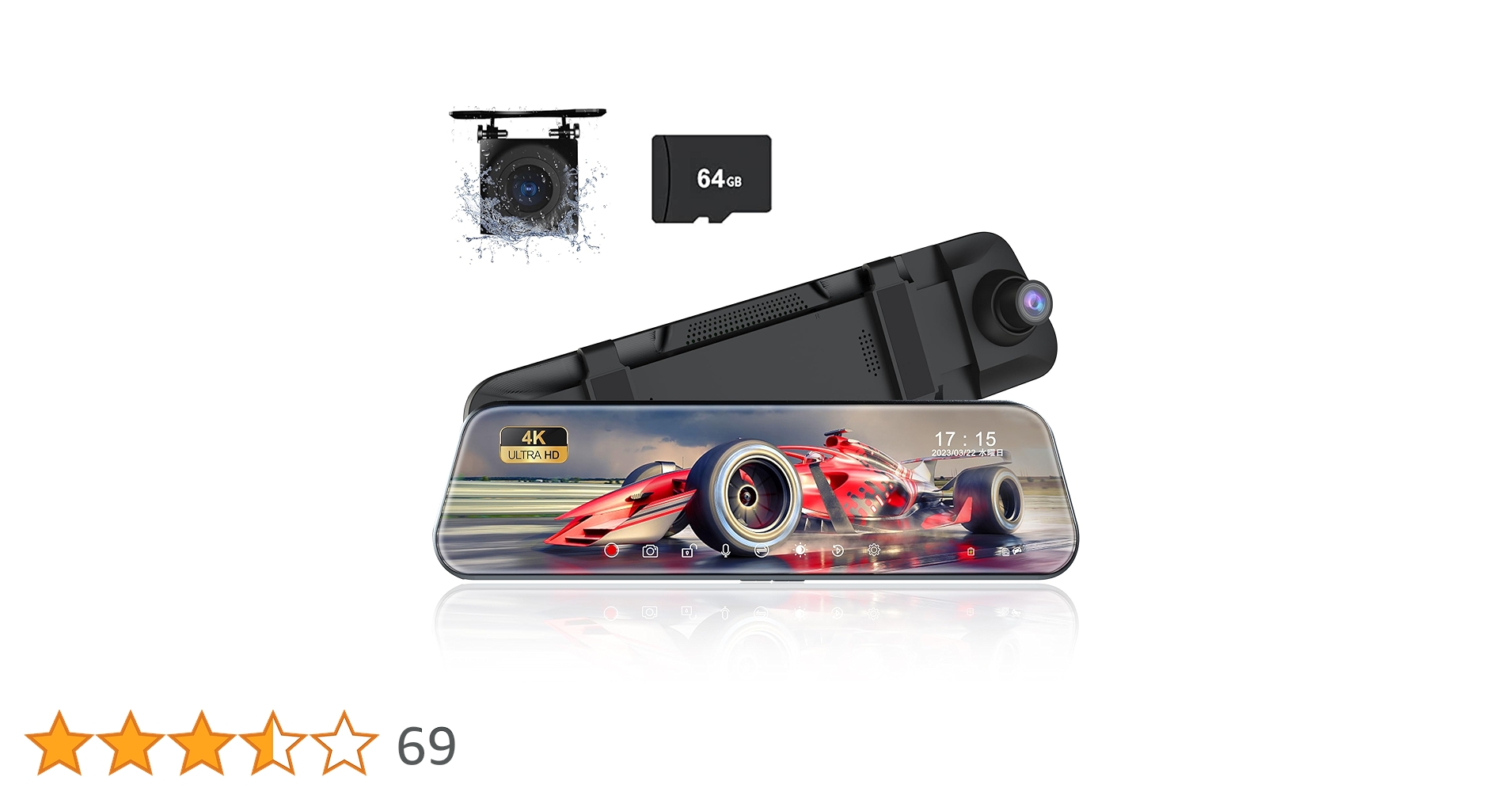 Amazon.co.jp: KQQ ドライブレコーダー ミラー型 4K 高画质 UHD 2160P