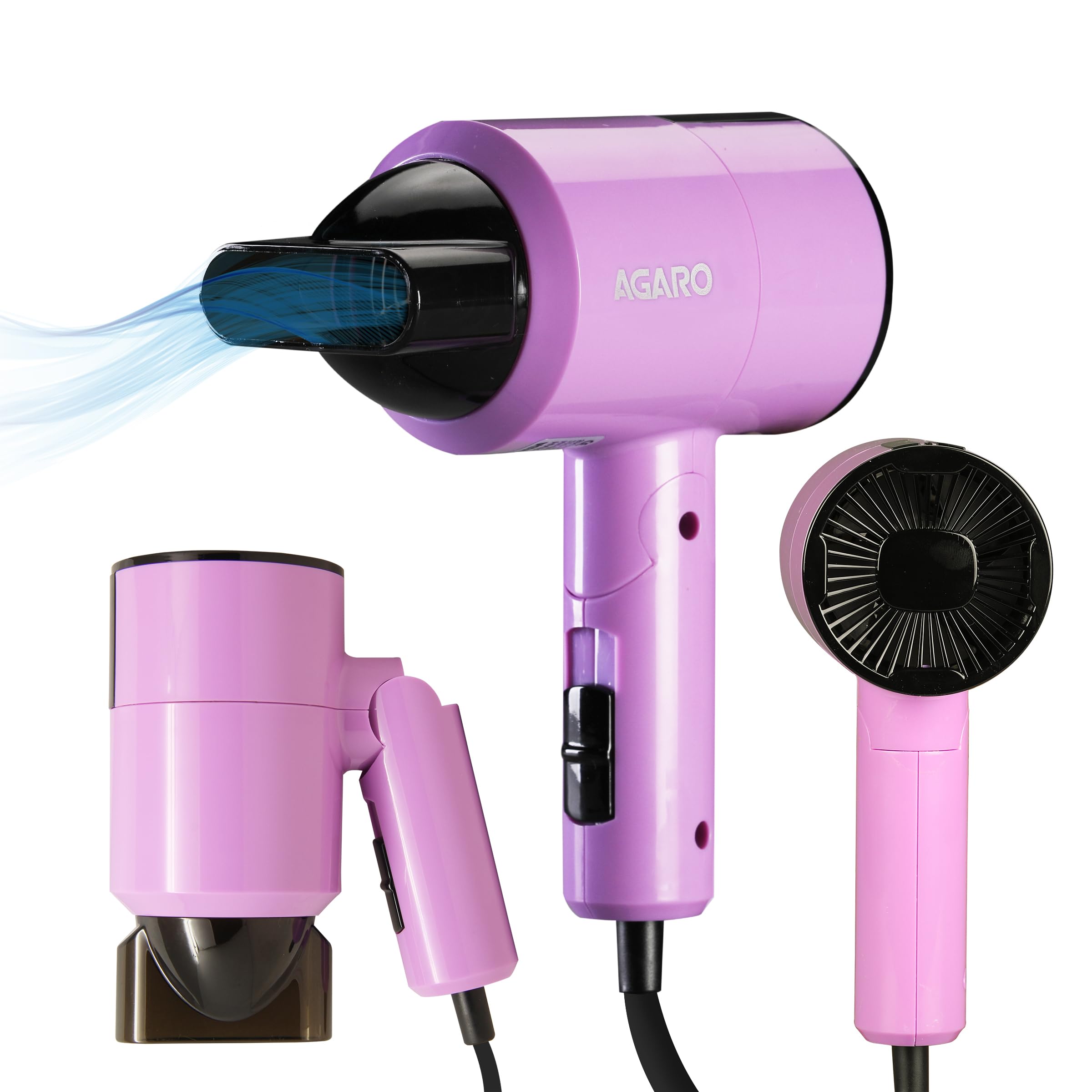 HD-1211 Hair Dryer 1100 Watts, 2 Heat Speed and Cool Mode, Foldable (Compact in Size), Purple