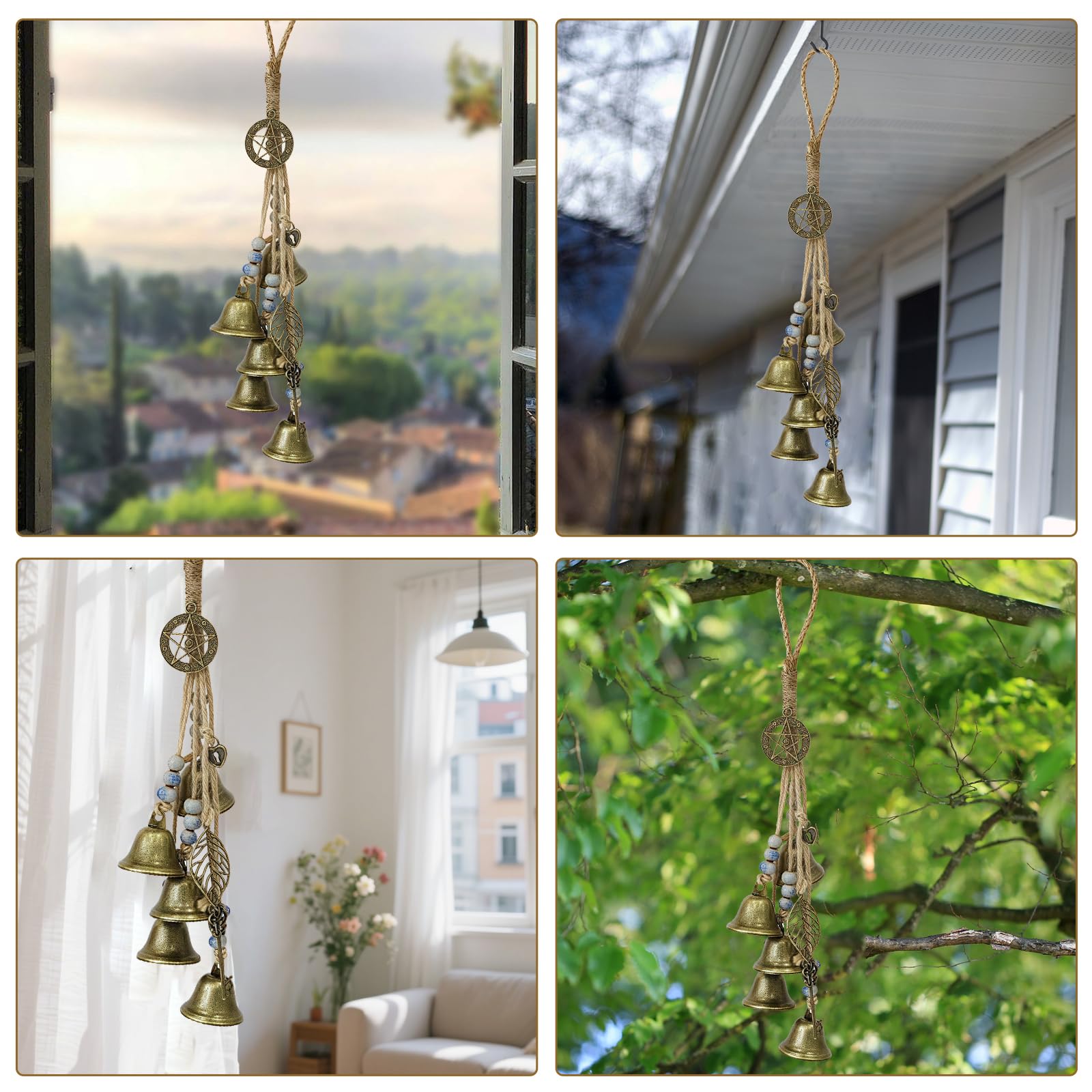 Campane da giardino con campane a vento per esterni, in metallo, per interni ed esterni, veranda e decorazione per la casa