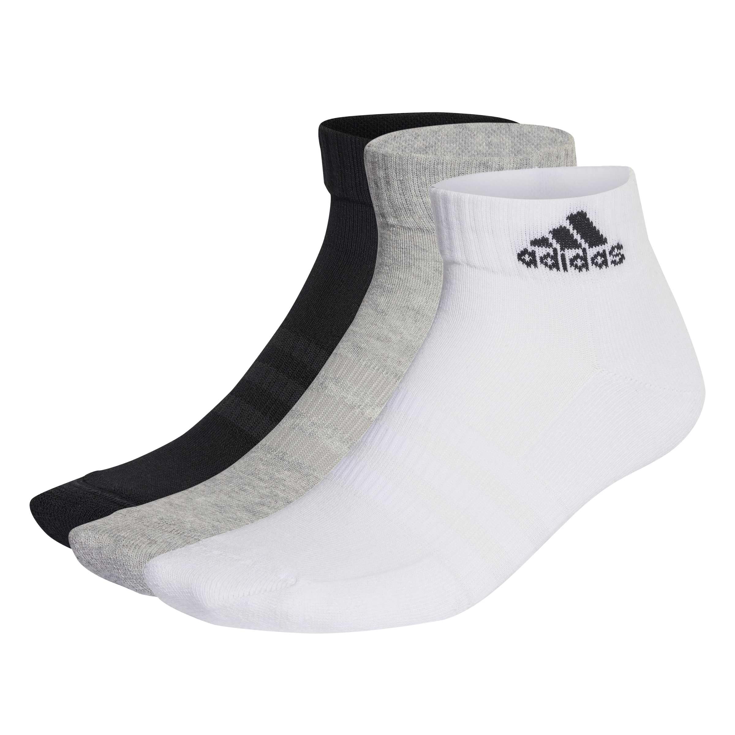 Adidas  Kids  Cushioned Sportswear Ankle Socks 3 Pair  in Size C8 - C13, Sports Direct