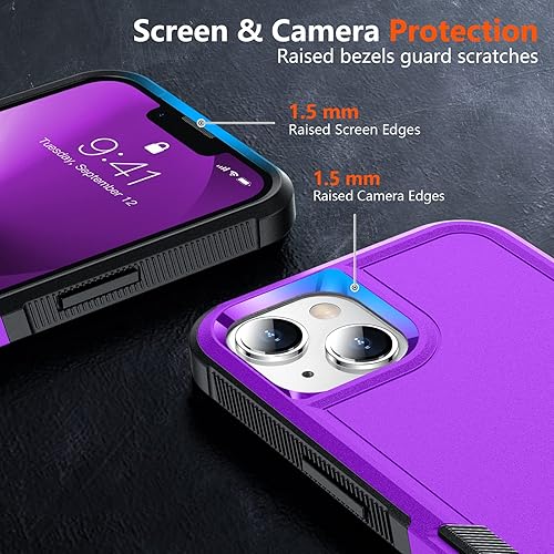 Miniatura 6 de SPIDERCASE Funda diseñada para iPhone 13iPhone 14, protección contra caídas de grado militar de 10 pies, con 2 protectores de pantalla de vidrio