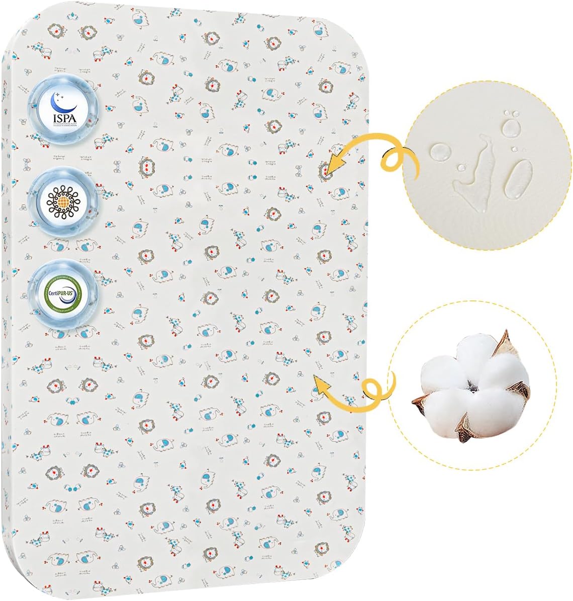 QIUBABYO Memory Foam Cribs Mattress Topper Baby Mattress