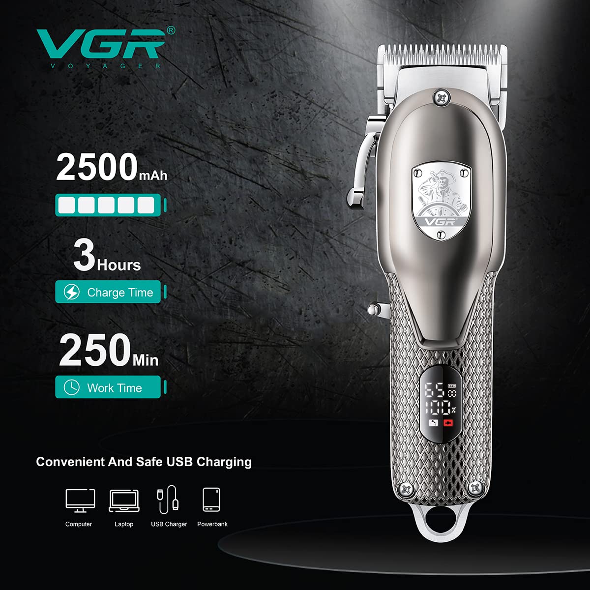 VGR V-276 Hair Clipper Charging Information