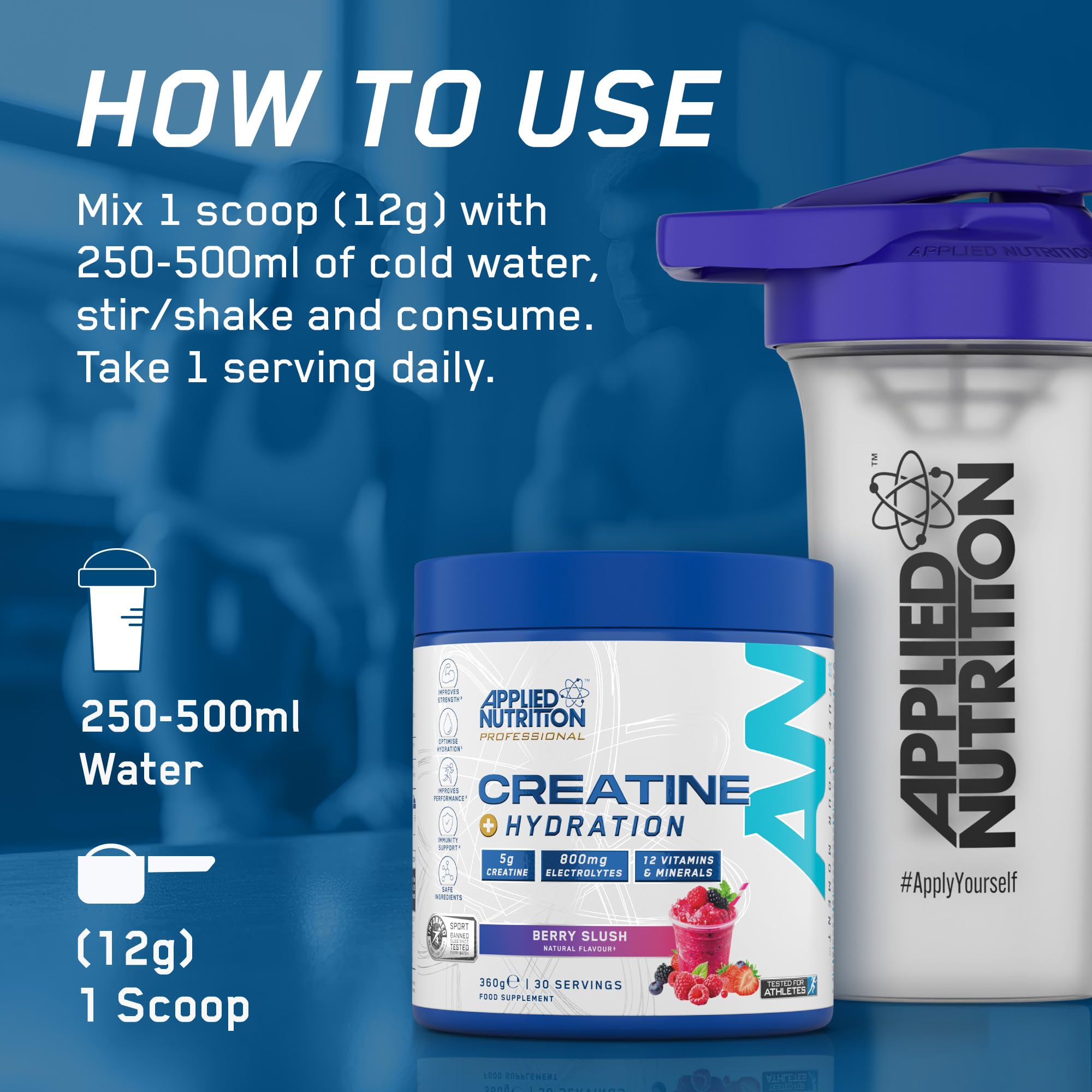 Applied Nutrition Creatine + Hydration (330g) Unflavoured - Kreatyna - Creatine-Mix