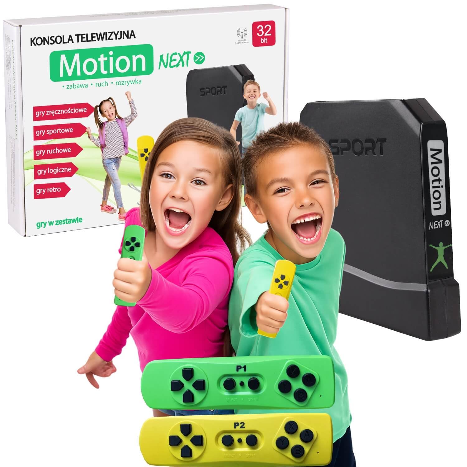 Motion Next DM7 Telewizyjna konsola do gier 961 gier bezprzewodowe pady 32 bity retro