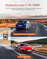 Vista 2 de Vantrue S1 Pro AI Dash Cam frontal y trasera, cámara doble para el salpicadero de 1440P con 2.7K, STARVIS 2, visión nocturna HDR, WiFi 5G, 60FPS