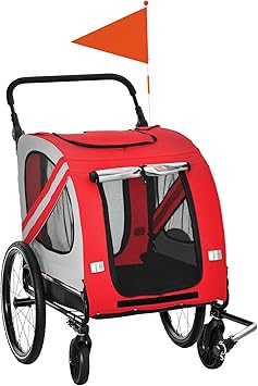 Aosom 2-in-1 Pet Bike Trailer