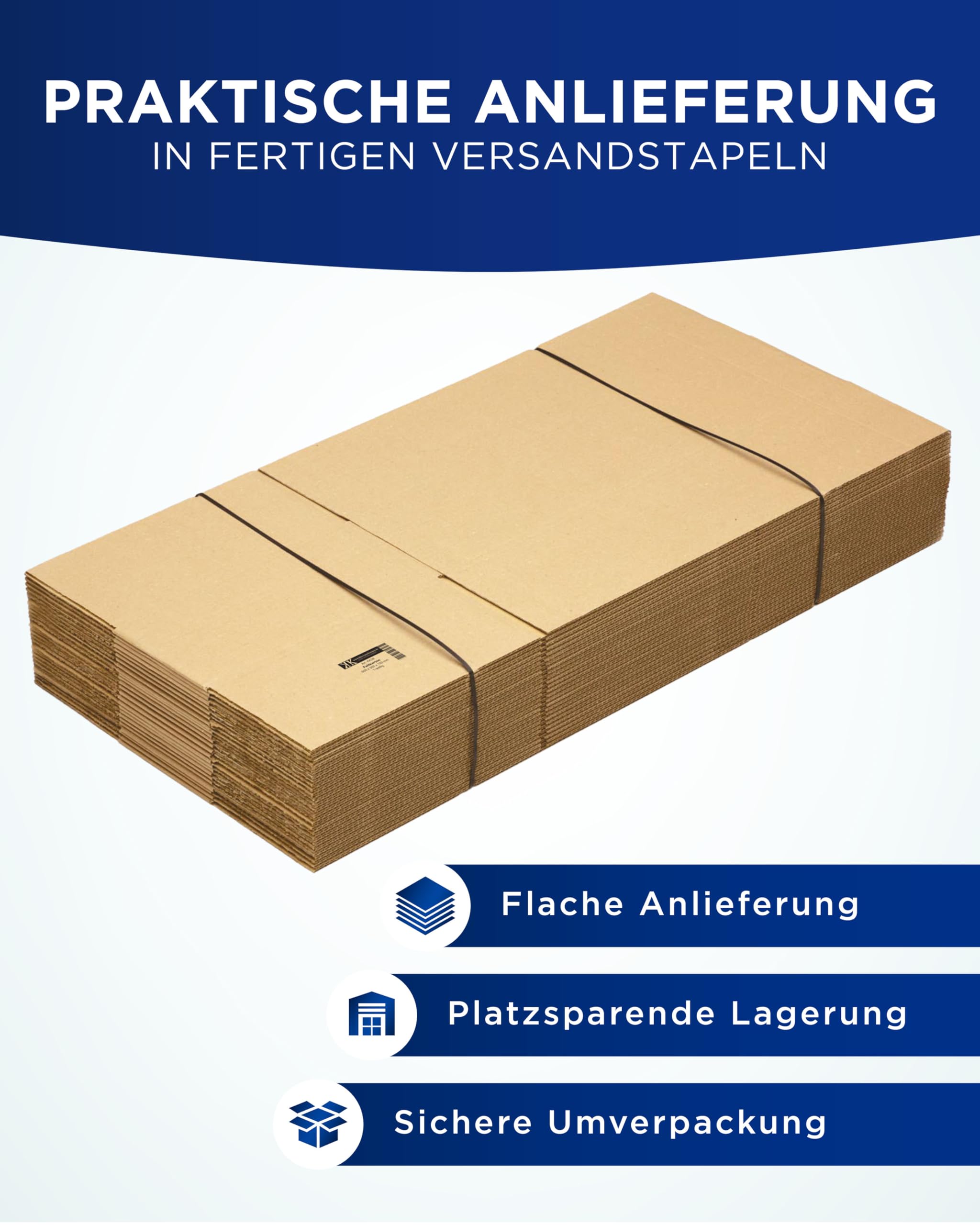 KK Verpackungen Versandkartons 600 x 300 x 150 mm Braun 1-wellig (Innenmaß 595 x 295 x 140 mm) | 50 Stück, Faltkartons Kartons für Versand als DHL Päckchen M Hermes Paketklasse M DPD GLS XL