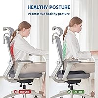 Vista 4 de Tbfit Cojín de asiento con memoria de gel refrescante, cojín ortopédico antideslizante de espuma viscoelástica de gel para el dolor de coxis - Cojín