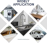 Vista 5 de Paquete de 10 válvulas de cierre recto, válvula de cierre recto Pex de 1/2 pulgada x 1/2 pulgada Pex, válvula de grifo de cuarto de vuelta, cromo