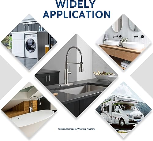 Miniatura 5 de PURAGEIR Paquete de 10 válvulas de cierre recto, válvula de cierre recto Pex de 12 pulgada x 12 pulgada Pex, válvula de grifo de cuarto de vuelta,